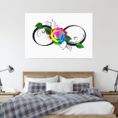 Unendlichkeitssymbol mit Rainbow-Rose Leinwanddruck (Insitu (Schlafzimmer))