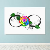 Unendlichkeitssymbol mit Rainbow-Rose Leinwanddruck (Insitu (Holzboden))