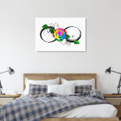 Unendlichkeitssymbol mit Rainbow-Rose Leinwanddruck (Insitu (Schlafzimmer))