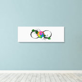 Unendlichkeitssymbol mit Rainbow-Rose Leinwanddruck (Insitu (Holzboden))