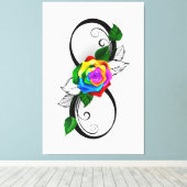 Unendlichkeitssymbol mit Rainbow-Rose Leinwanddruck (Insitu (Holzboden))