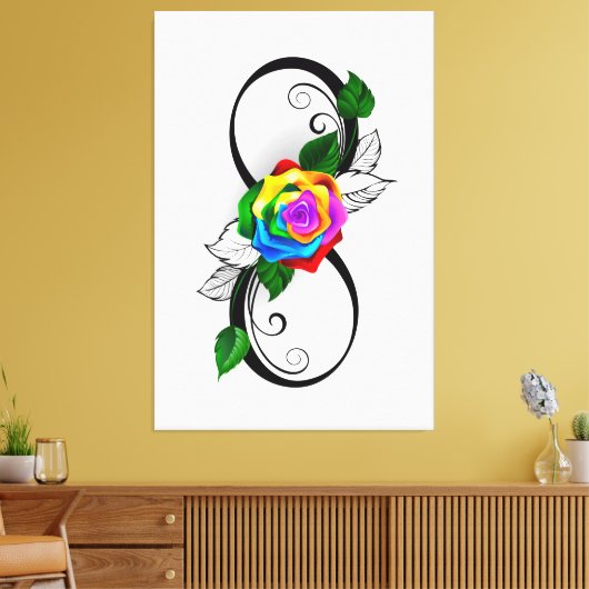 Unendlichkeitssymbol mit Rainbow-Rose Leinwanddruck (Insitu (Wohnzimmer))