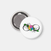 Unendlichkeitssymbol mit Rainbow-Rose Magnet (Vorderseite/Rückseite)