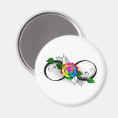Unendlichkeitssymbol mit Rainbow-Rose Magnet (Vorderseite/Rückseite)