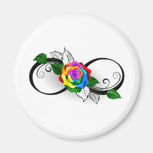 Unendlichkeitssymbol mit Rainbow-Rose Magnet