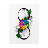 Unendlichkeitssymbol mit Rainbow-Rose Magnet (Vertikal)