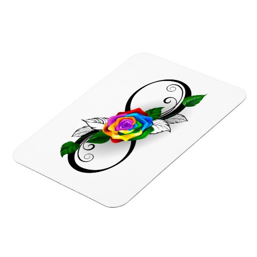 Unendlichkeitssymbol mit Rainbow-Rose Magnet (Linke Seite)