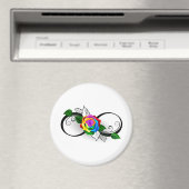 Unendlichkeitssymbol mit Rainbow-Rose Magnet (In Situ (Geschirrspüler))