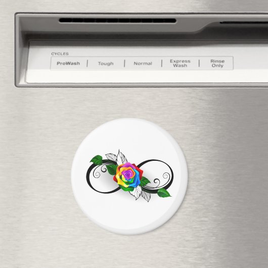 Unendlichkeitssymbol mit Rainbow-Rose Magnet (In Situ (Geschirrspüler))