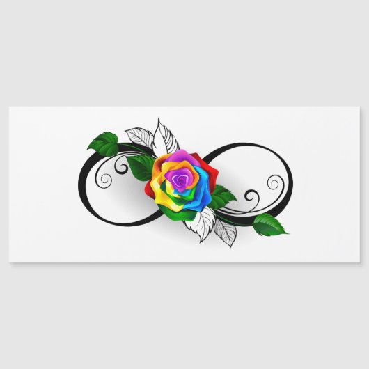 Unendlichkeitssymbol mit Rainbow-Rose Magneteinladung (Vorderseite)