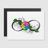 Unendlichkeitssymbol mit Rainbow-Rose Magneteinladung (Vorne/Hinten)