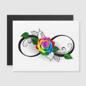 Unendlichkeitssymbol mit Rainbow-Rose Magneteinladung (Vorne/Hinten)