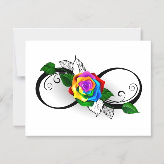 Unendlichkeitssymbol mit Rainbow-Rose Magneteinladung (Vorderseite)