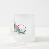 Unendlichkeitssymbol mit Rainbow-Rose Mattglastasse (Vorderseite Links)