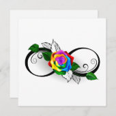 Unendlichkeitssymbol mit Rainbow-Rose Menükarte (Vorne/Hinten)