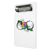 Unendlichkeitssymbol mit Rainbow-Rose Mini Klemmbrett (Gewinkelt2)