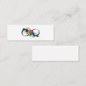 Unendlichkeitssymbol mit Rainbow-Rose Mini Visitenkarte (Vorne/Hinten)