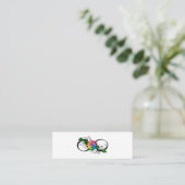 Unendlichkeitssymbol mit Rainbow-Rose Mini Visitenkarte (Stehend Vorderseite)
