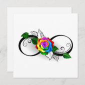 Unendlichkeitssymbol mit Rainbow-Rose Mitteilungskarte (Vorne/Hinten)