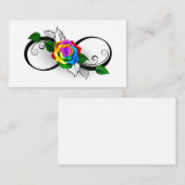 Unendlichkeitssymbol mit Rainbow-Rose Mitteilungskarte (Vorne/Hinten)
