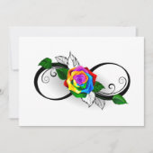 Unendlichkeitssymbol mit Rainbow-Rose Mitteilungskarte (Vorderseite)