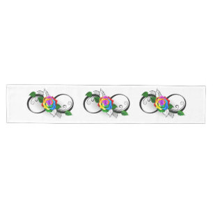 Unendlichkeitssymbol mit Rainbow-Rose Mittelgroßer Tischläufer