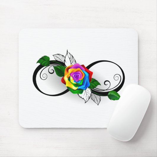 Unendlichkeitssymbol mit Rainbow-Rose Mousepad (Mit Mouse)