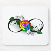 Unendlichkeitssymbol mit Rainbow-Rose Mousepad (Vorne)
