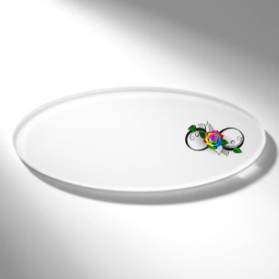 Unendlichkeitssymbol mit Rainbow-Rose Namenschild