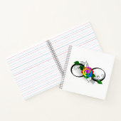 Unendlichkeitssymbol mit Rainbow-Rose Notizblock (Innenseite)