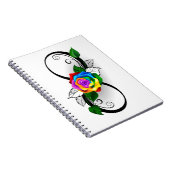 Unendlichkeitssymbol mit Rainbow-Rose Notizblock (Rechte Seite)