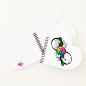 Unendlichkeitssymbol mit Rainbow-Rose Notizblock (Innenseite)
