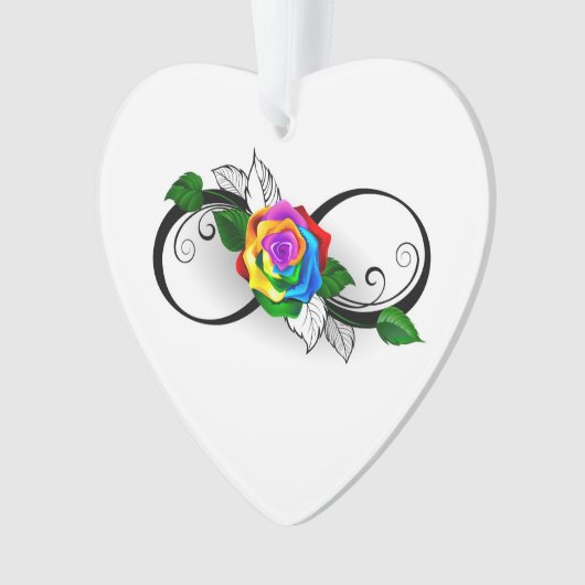 Unendlichkeitssymbol mit Rainbow-Rose Ornament (Vorderseite)