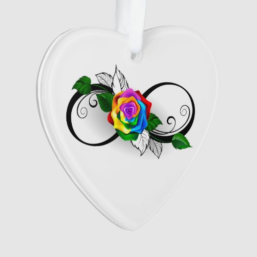 Unendlichkeitssymbol mit Rainbow-Rose Ornament (Vorderseite)