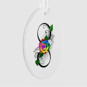 Unendlichkeitssymbol mit Rainbow-Rose Ornament (Vorderseite)