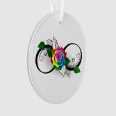 Unendlichkeitssymbol mit Rainbow-Rose Ornament (Vorderseite)
