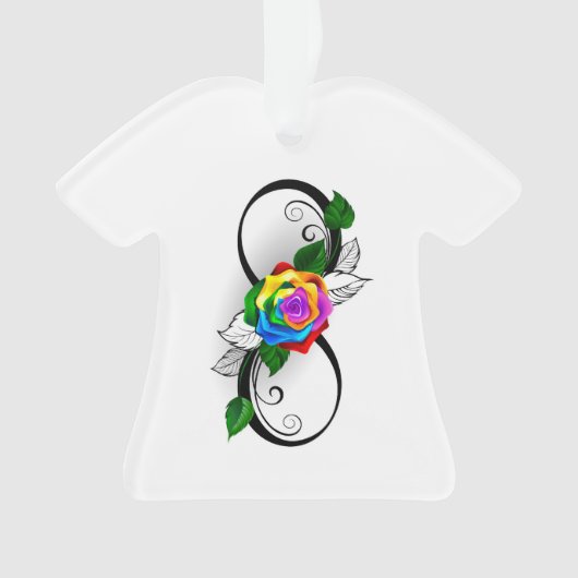Unendlichkeitssymbol mit Rainbow-Rose Ornament (Vorderseite)
