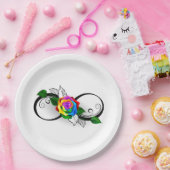 Unendlichkeitssymbol mit Rainbow-Rose Pappteller (Party)