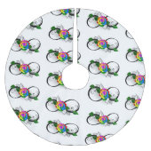 Unendlichkeitssymbol mit Rainbow-Rose Polyester Weihnachtsbaumdecke (Vorderseite)