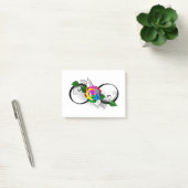 Unendlichkeitssymbol mit Rainbow-Rose Post-it Klebezettel (Büro)