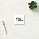 Unendlichkeitssymbol mit Rainbow-Rose Post-it Klebezettel (Büro)