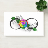 Unendlichkeitssymbol mit Rainbow-Rose Post-it Klebezettel (Büro)