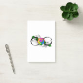 Unendlichkeitssymbol mit Rainbow-Rose Post-it Klebezettel (Büro)