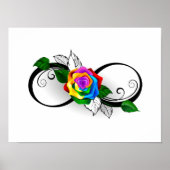 Unendlichkeitssymbol mit Rainbow-Rose Poster (Vorne)