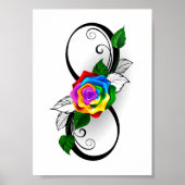 Unendlichkeitssymbol mit Rainbow-Rose Poster (Vorne)