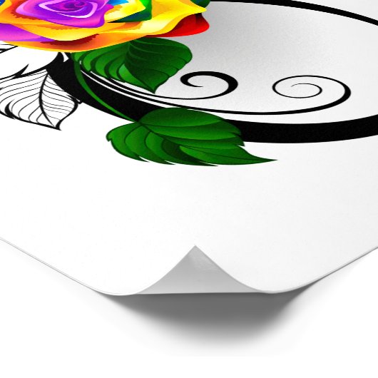 Unendlichkeitssymbol mit Rainbow-Rose Poster (Ecke)