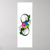 Unendlichkeitssymbol mit Rainbow-Rose Poster (Vorne)