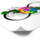 Unendlichkeitssymbol mit Rainbow-Rose Poster (Ecke)