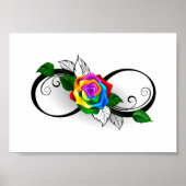 Unendlichkeitssymbol mit Rainbow-Rose Poster (Vorne)