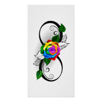 Unendlichkeitssymbol mit Rainbow-Rose